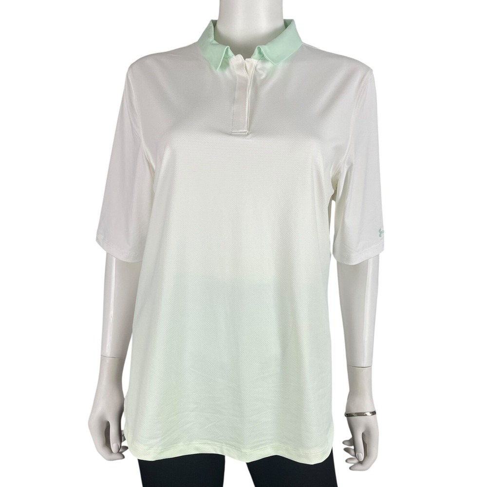 Under Armour Golf Polo Performance HeatGear Breathable Coastal Chic Shirt Large